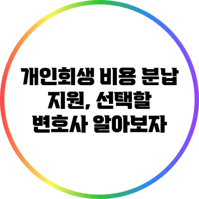 개인회생 비용 분납 지원, 선택할 변호사 알아보자