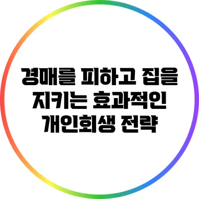 경매를 피하고 집을 지키는 효과적인 개인회생 전략