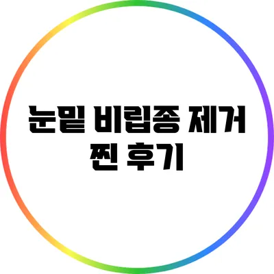 눈밑 비립종 제거 찐 후기