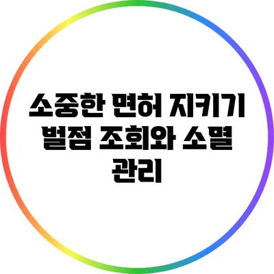 소중한 면허 지키기: 벌점 조회와 소멸 관리