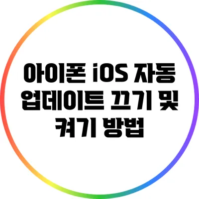 아이폰 iOS 자동 업데이트 끄기 및 켜기 방법