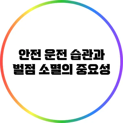 안전 운전 습관과 벌점 소멸의 중요성