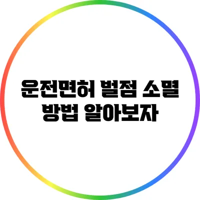 운전면허 벌점 소멸 방법 알아보자