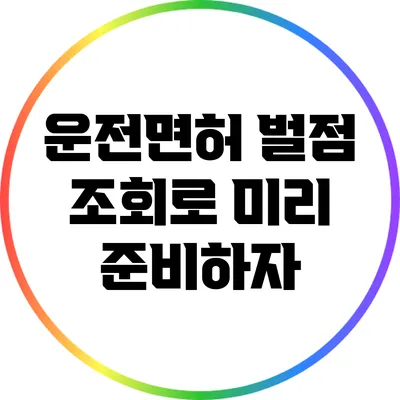 운전면허 벌점 조회로 미리 준비하자