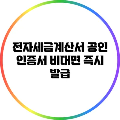 전자세금계산서 공인 인증서 비대면 즉시 발급