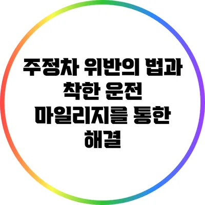 주정차 위반의 법과 착한 운전 마일리지를 통한 해결