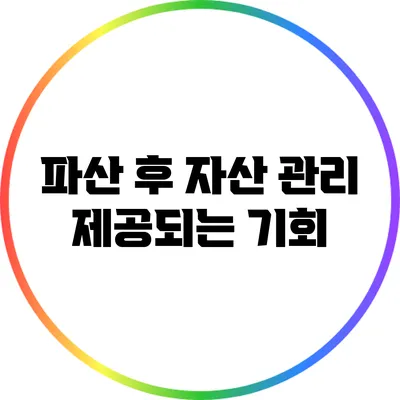 파산 후 자산 관리: 제공되는 기회