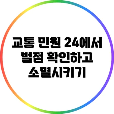 교통 민원 24에서 벌점 확인하고 소멸시키기