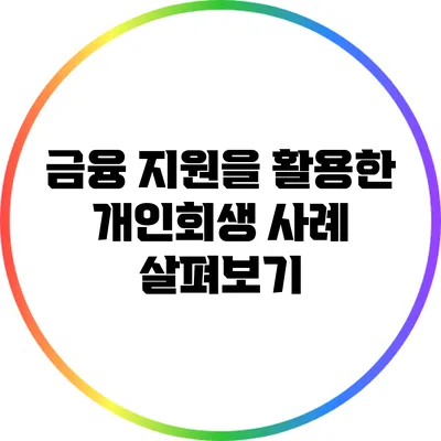 금융 지원을 활용한 개인회생 사례 살펴보기
