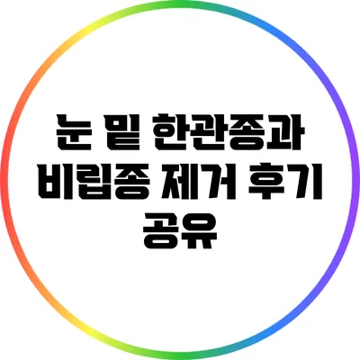 눈 밑 한관종과 비립종 제거 후기 공유