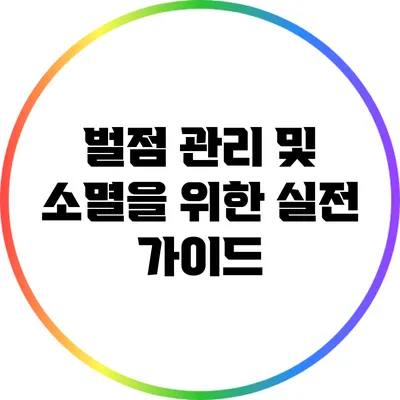 벌점 관리 및 소멸을 위한 실전 가이드