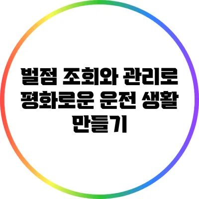 벌점 조회와 관리로 평화로운 운전 생활 만들기