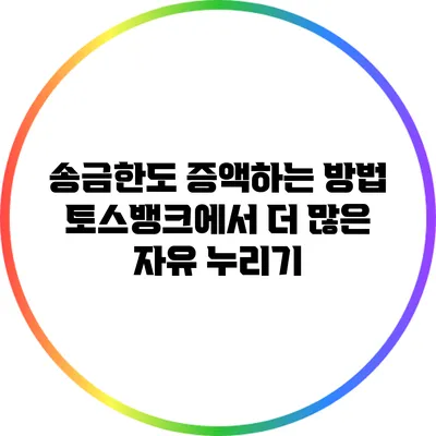 송금한도 증액하는 방법: 토스뱅크에서 더 많은 자유 누리기