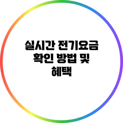 실시간 전기요금 확인 방법 및 혜택