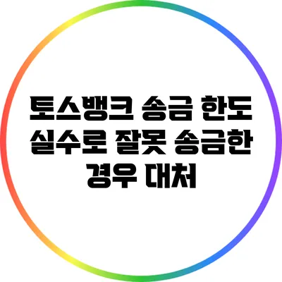 토스뱅크 송금 한도: 실수로 잘못 송금한 경우 대처