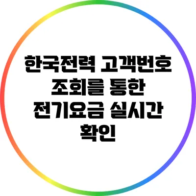 한국전력 고객번호 조회를 통한 전기요금 실시간 확인