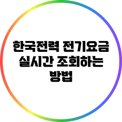 한국전력 전기요금 실시간 조회하는 방법