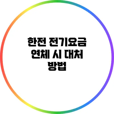 한전 전기요금 연체 시 대처 방법