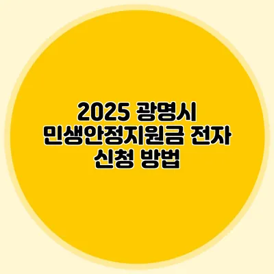 2025 광명시 민생안정지원금 전자 신청 방법