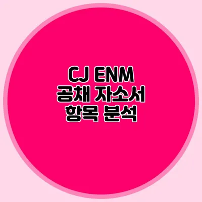 CJ ENM 공채 자소서 항목 분석