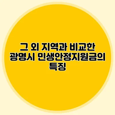 그 외 지역과 비교한 광명시 민생안정지원금의 특징