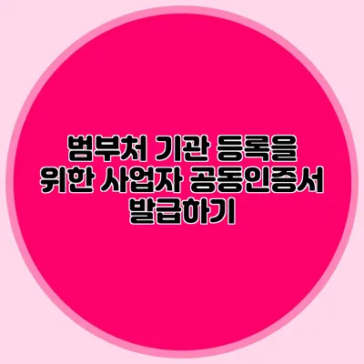 범부처 기관 등록을 위한 사업자 공동인증서 발급하기