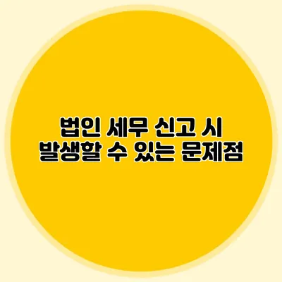 법인 세무 신고 시 발생할 수 있는 문제점