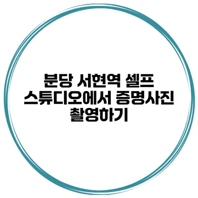 분당 서현역 셀프 스튜디오에서 증명사진 촬영하기