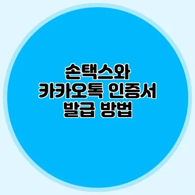 손택스와 카카오톡 인증서 발급 방법