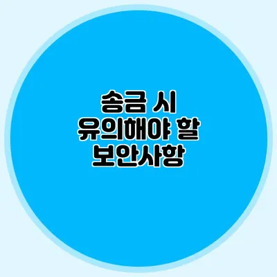 송금 시 유의해야 할 보안사항