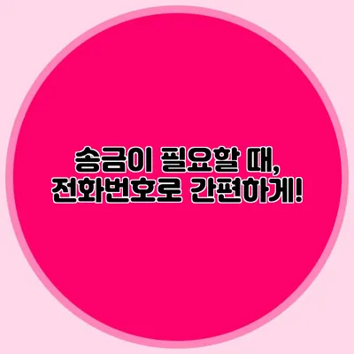 송금이 필요할 때, 전화번호로 간편하게!