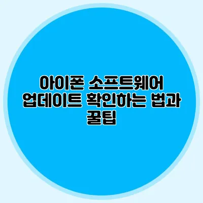 아이폰 소프트웨어 업데이트 확인하는 법과 꿀팁