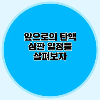 앞으로의 탄핵 심판 일정을 살펴보자