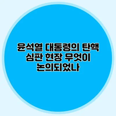 윤석열 대통령의 탄핵 심판 현장 무엇이 논의되었나