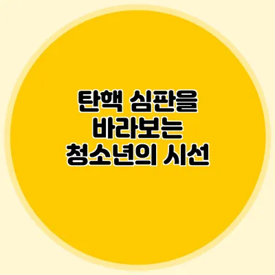 탄핵 심판을 바라보는 청소년의 시선