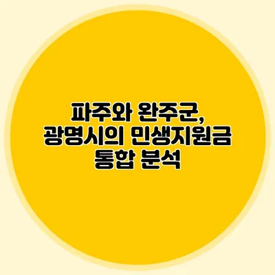 파주와 완주군, 광명시의 민생지원금 통합 분석