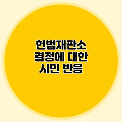헌법재판소 결정에 대한 시민 반응