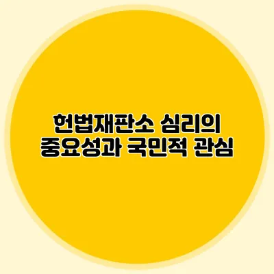 헌법재판소 심리의 중요성과 국민적 관심