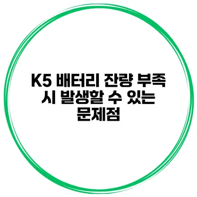 K5 배터리 잔량 부족 시 발생할 수 있는 문제점
