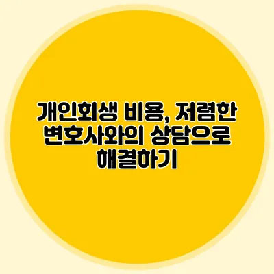 개인회생 비용, 저렴한 변호사와의 상담으로 해결하기