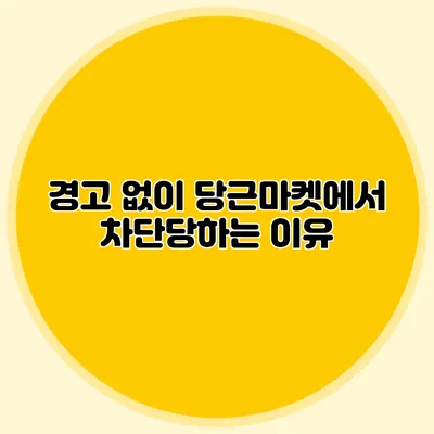 경고 없이 당근마켓에서 차단당하는 이유