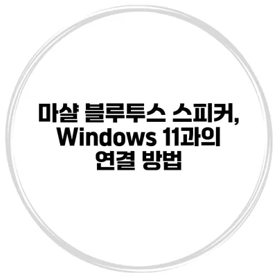 마샬 블루투스 스피커, Windows 11과의 연결 방법