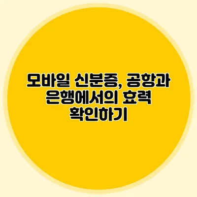 모바일 신분증, 공항과 은행에서의 효력 확인하기