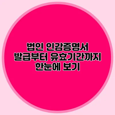 법인 인감증명서 발급부터 유효기간까지 한눈에 보기