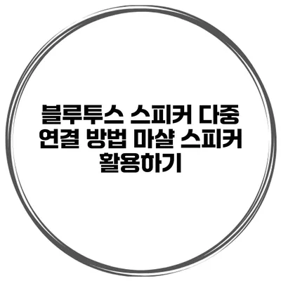 블루투스 스피커 다중 연결 방법 마샬 스피커 활용하기