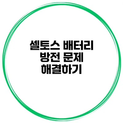 셀토스 배터리 방전 문제 해결하기