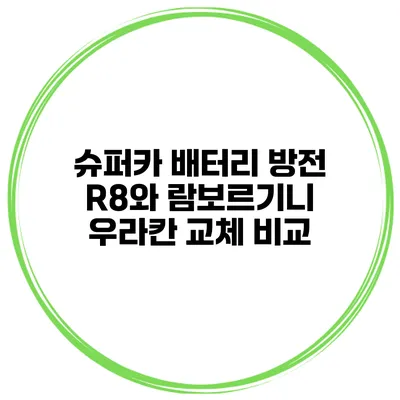 슈퍼카 배터리 방전 R8와 람보르기니 우라칸 교체 비교