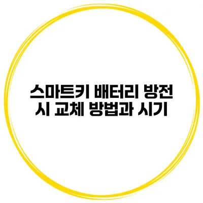 스마트키 배터리 방전 시 교체 방법과 시기