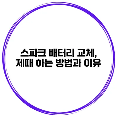 스파크 배터리 교체, 제때 하는 방법과 이유