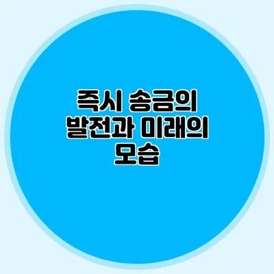 즉시 송금의 발전과 미래의 모습